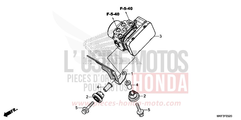 MODULATEUR ABS de CBR1000RR "Fireblade" MAT BALLISTIC BLACK METALLIC (NHA86) de 2018